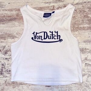 Von Dutch White Muscle Tee for Women